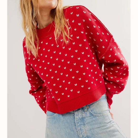 Free People Women's Patterned Easy Street Cropped Sweater - Picture 4 of 6